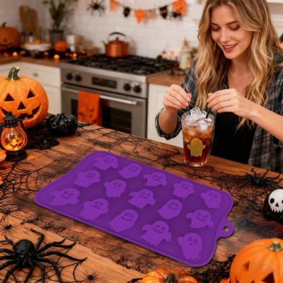 Halloween Candy Molds Halloween Silicone Molds For Baking 15-Cavity Food Grade Homemade Moulds For Jelly Treat Ice Cubes Cake