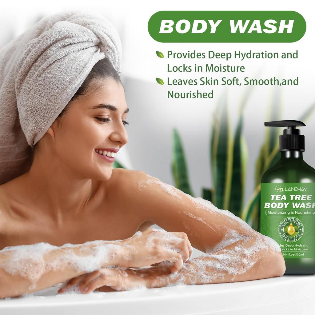 Tea Tree Body Wash-Deep Hydration And Locks In Moisture-Soft, Suitable For All Hair Types, 120ml