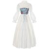 Court Style Retro Floral Maxi Dress Medieval Victorian Era Clothing