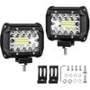 4 Inch LED Pod Lights, 2PCS 120W 12,000LM Triple Row Flood Spot Combo Offroad Dr