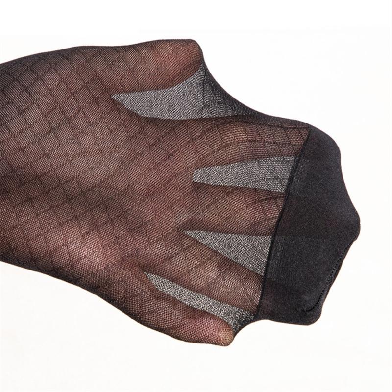 Elegant Mens Sheer Diamond Pattern Dress Socks See Through Nylon Business Formal Wear Thin Long Tube Over the Calf Socks