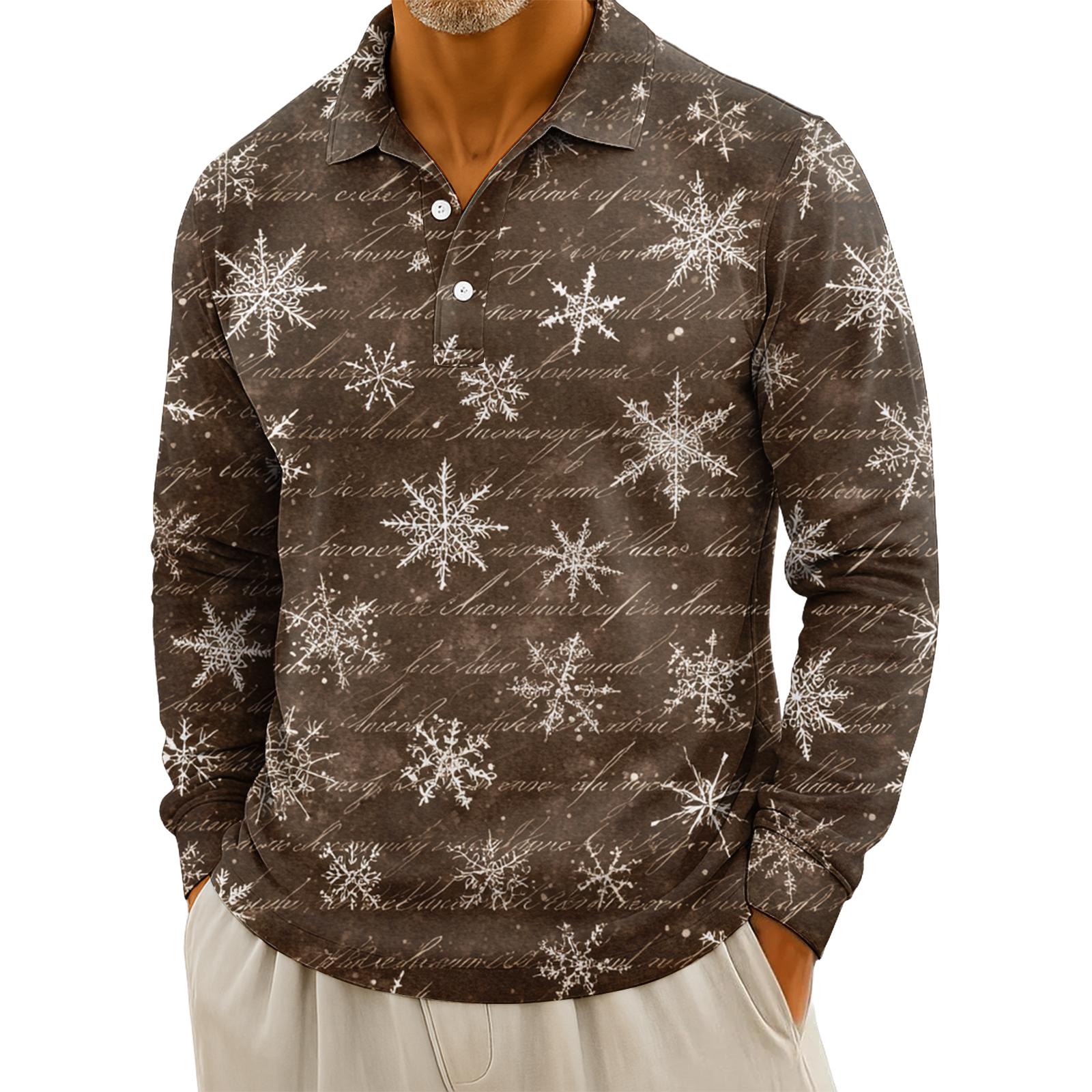 

Мужская повседневная рубашка с длинным рукавом на пуговицах с рождественским принтом XXXL