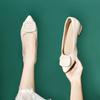 Soft Leather Single Shoes Women's Shallow Mouth Pointed Thick Heel Women's Shoes 2025 New Versatile Mother Shoes Autumn Small Leather Shoes Tide