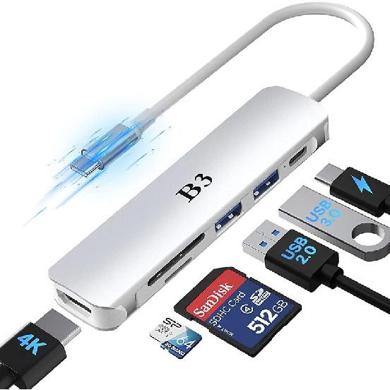 USB C Hub USB C To HDMI MultiPort Adapter for MacBook Pro, 7 In 1 Dongle with 4K HDMI/100W PD/USB 3.0 & 2.0/ SD/TF Card Reader Compatible for MacBook