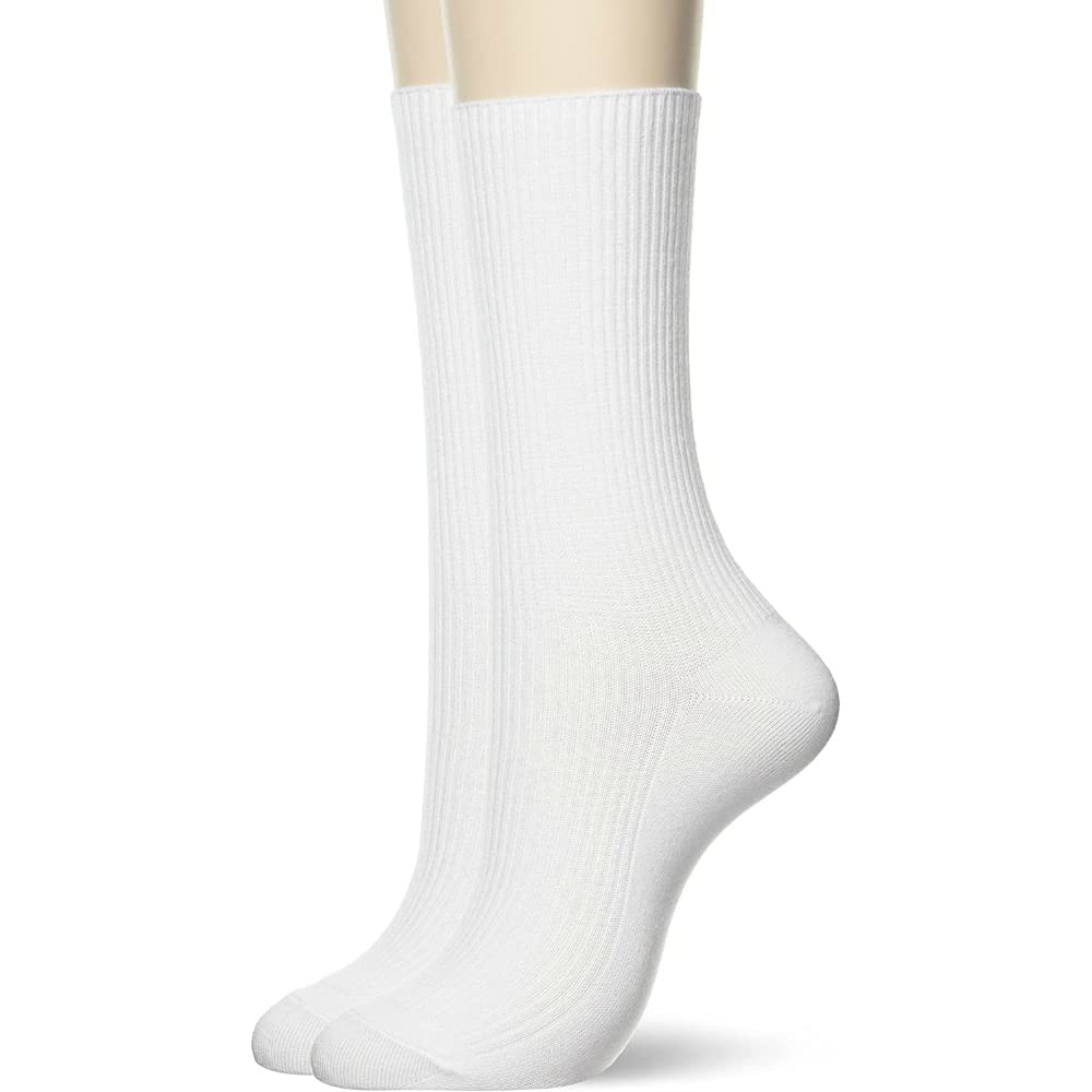 

Gunze Socks School Socks for Antibacterial and 22cm (2-Pair Set), Children, Odor-Resistant, White, Length, 22.0-24.0cm