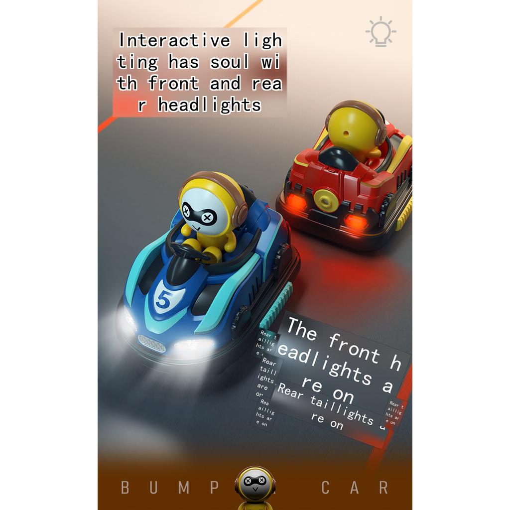Dual Control Remote Control Racing Cars for Kids, Interactive Bumper Cars with Sound Effects and Smoke Machine