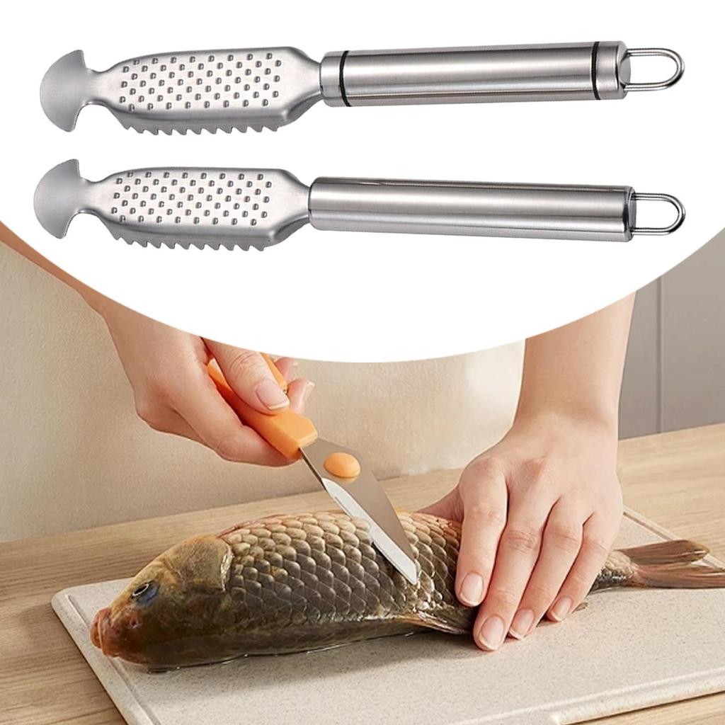 Fishes Scale Scraping Tool Stainless Steel Premium with Sawtooth Peeling Manual Fishes Scale Remover Cleaning Tools for Kitchen