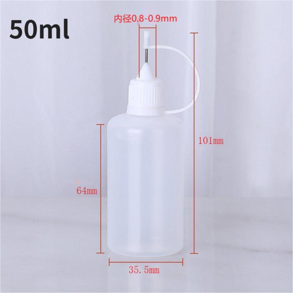 PE Syringe Bottles, Soft-sided Dispensing Bottles, Oil Cruets, Ink Decanters  50ml 2pc
