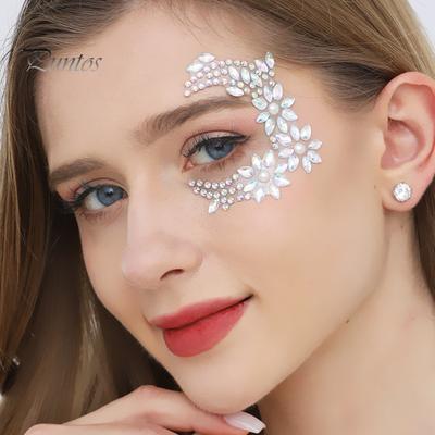 Face Eye Stickers for Women Self Adhesive Rhinestone Makeup Tattoos Nail Stickers for Halloween Party Decorations