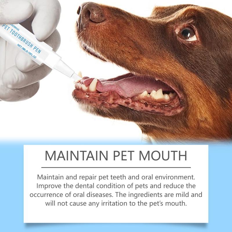 3ml Small Pet Tooth Cleaning Care Brush Oral Tooth Cleaning Descaling Tool Dog Toothbrushes Remove Tooth Dental Plaque Nursing Liquid Pet Products