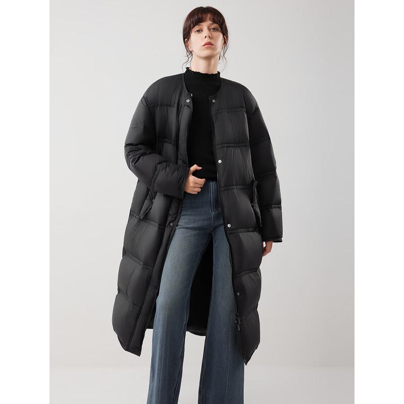 ELLE Women's Long Hooded Duck Down Jacket