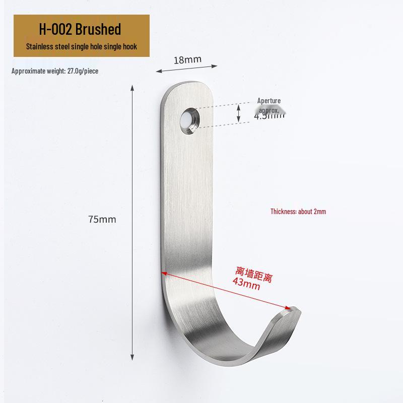 Jinrui Stainless Steel Black Bathroom Hook for Coats and Hats