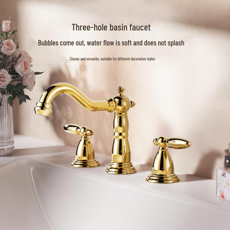 TLXT Titanium Gold Bell Style Basin Faucet