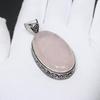 Rose Quartz Natural Gemstone Handmade Antique 925 Sterling Silver Pendant Antique Look Rose Quartz Pendant Handmade Gifts Pendant Gifts For Love