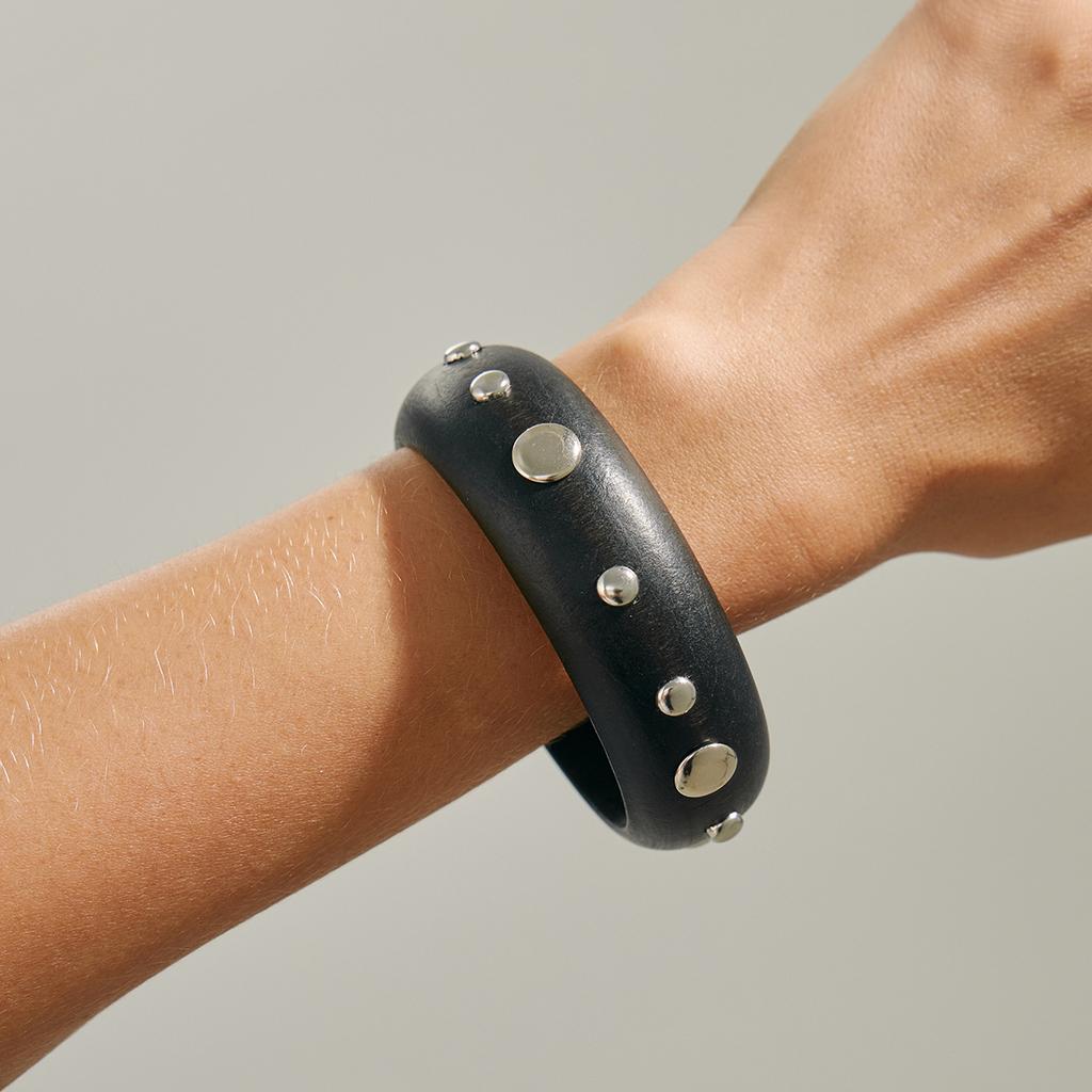 Retro Fashion Five-pointed Star Rivet Wooden Bracelet Bangles Y2k Punk Style Geometric Vintage Bangle Jewelry Fashion Hiphop Grunge Pulseras Mujer