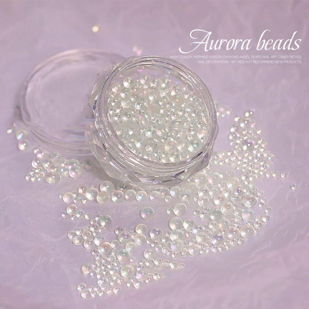 Glass 3D Nail Art Decoration 3D Nail Art Bubble Bead Professional Nail Art Aurora Bubble Beads