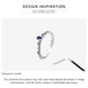 WOSTU 925 Sterling Silver Vintage Pattern & Water-drop Ring for Women Adjustable Ring Fashion Jewelry
