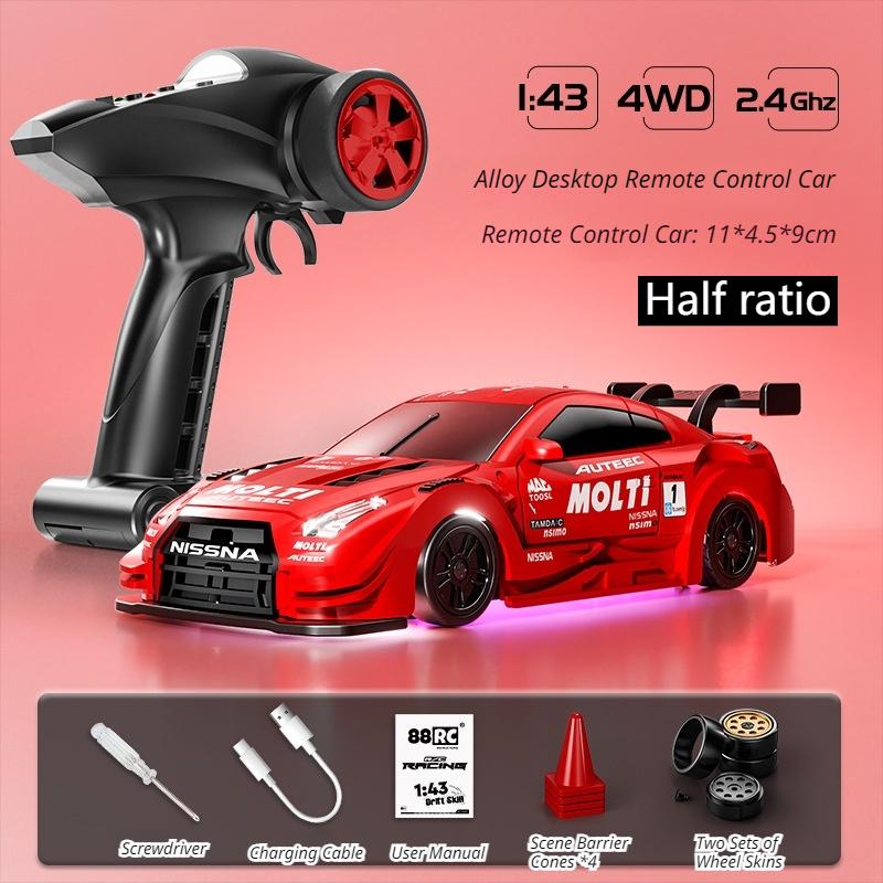 New Product In Stock 1/43 Alloy Drift Car 2.4G Four-Wheel Drive Drift Car Desktop Series Fully Proportional Including Gyroscope