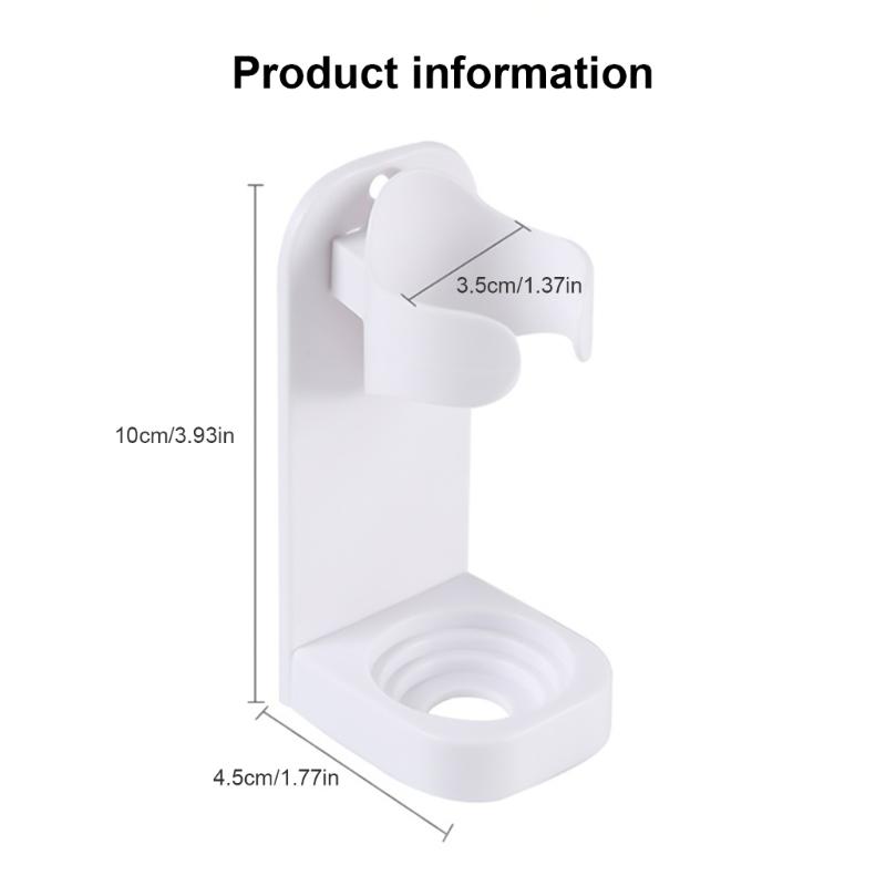 Bathroom Electric Toothbrush and Toothpaste Holder Storage Rack with Adhesive Mount ABS White Toothbrush Organizer