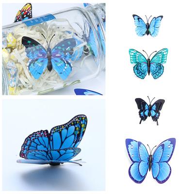 12Pcs Fridge Magnets Vibrant Color Double-layered Butterfly Wall Stickers for Home Party