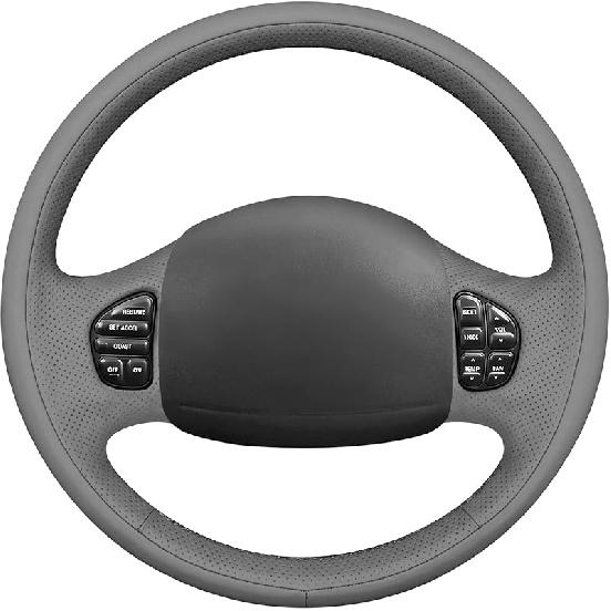 

MEWANT DIY Stitched Ford F-250 F-350 3D Style Steering Wheel Cover Wrap Ford Excursion 2002-2005 F-250 F-350 F-450 F-550 2003-2007 Steering Wheel 8：3D Style(Gray Leather