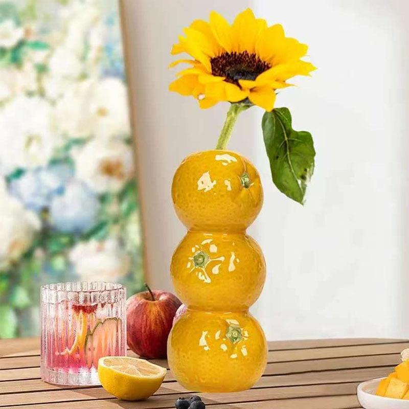 Resin Fruit-shaped Vase, Creative Vase, Home and Office Decoration, Ornament, Gift, Good-looking