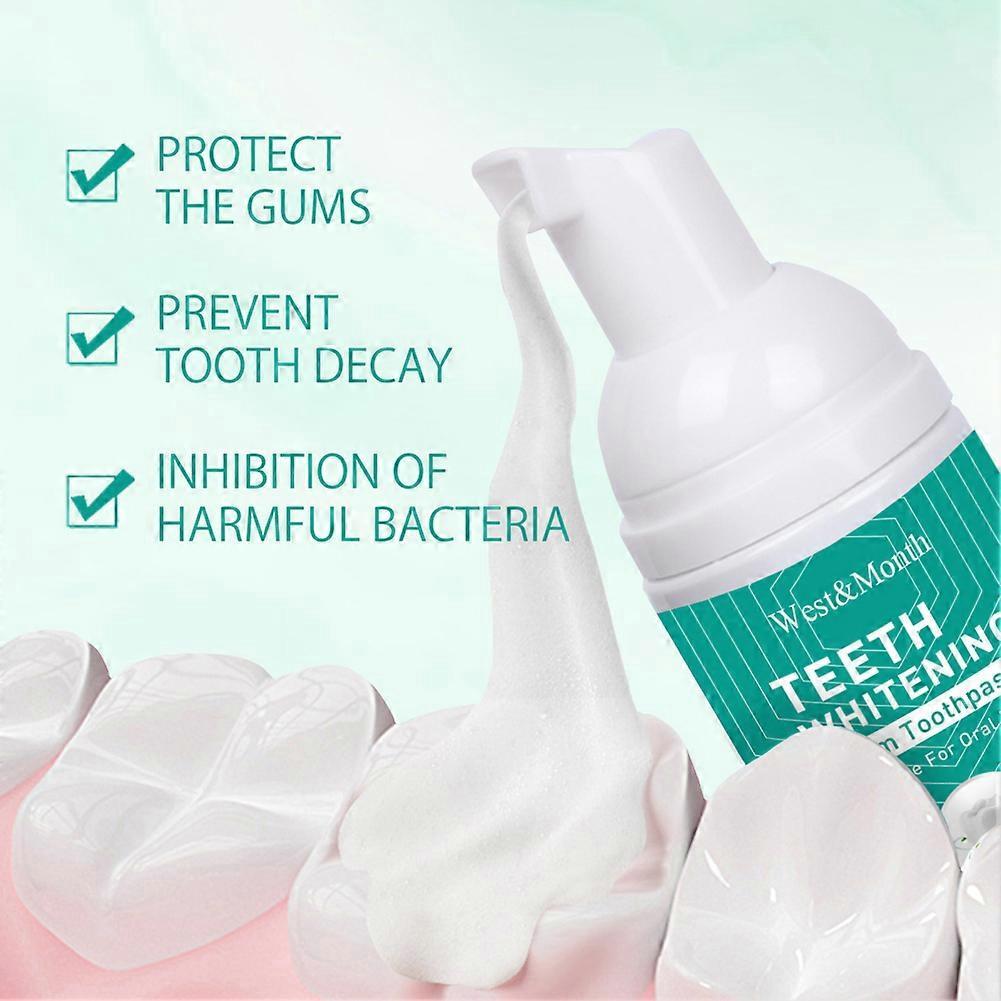 2pcs Mint Teeth Whitening Toothpaste Foam Teethaid Mouthwash Tooth Paste Stain Remove