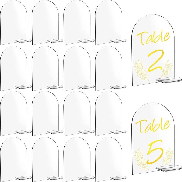 5pcs Arch Table Sign Acrylic for Seat Card Wedding Banquet Transparent Place Car