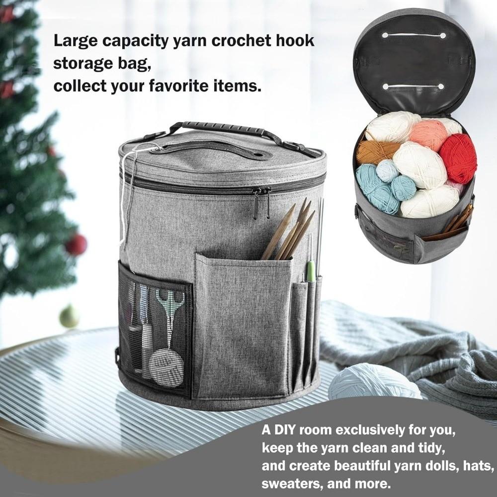 DIY Design Knitting Tote Bag Large Capacity Knitting Tool Storage Bucket  Crochet Projects