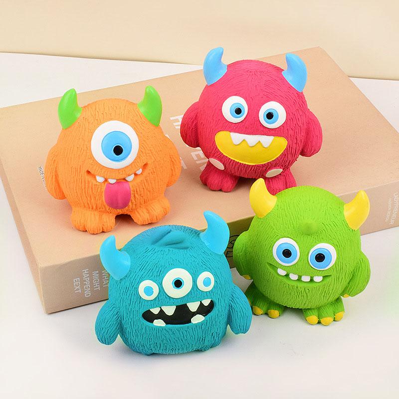 Squeaky Cyclops Monster Dog Toy Interactive Boredom Relief Pet Toy Soft Chew Play Toy for Puppy Small Medium Dogs Teething