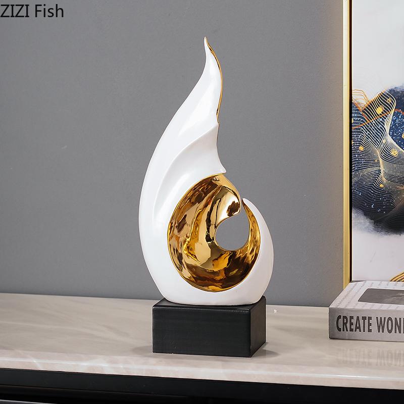 Creative Wind Image Modern Artwork TV Cabinet Desk Decoration Ornaments Abstract Crafts Ceramic Sculpture Room Aesthetic Decor