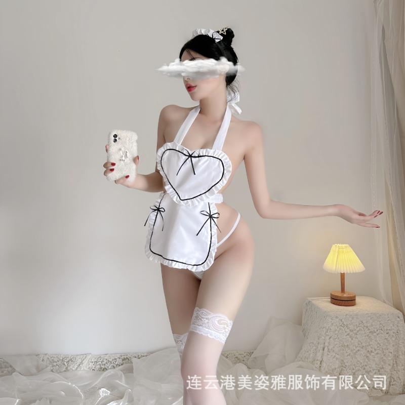Sexy lingerie maid sweet nurse outfit free crotch apron girl temptation pure lust suit cosplay