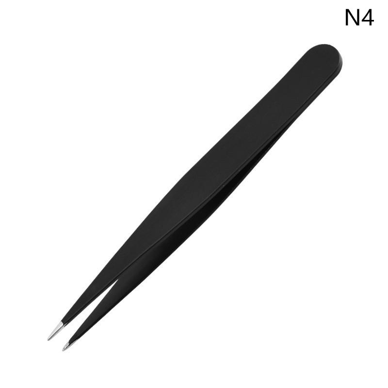 1Pcs Precision Stainless Steel Slant Tip Tweezers for Eyebrow & Facial Hair Removal Blackhead Removal Pointed Angle Tip