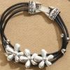 Bohemian Vintage Flower Lucky Leather Multilayer Bracelet for Women Men Friendship Handmade Jewelry Couples Bangle Gift