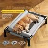 Elevated Mesh Dog Cot Bed Breathable Removable Washable Raised Pet Bed With Pillow Indoor Outdoor Patio Sunbathing Cooling Bed For Dog Cat Puppy Kitte