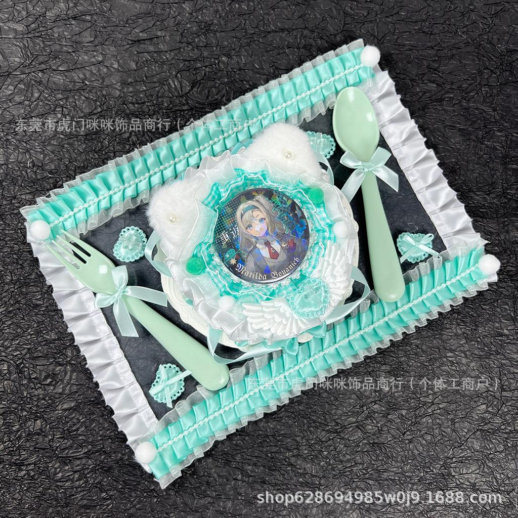 Dinner Plate Finished Pain Board Pain Bandaging Board White Gu Mei Self-push Cake Bar Knife and Fork Pain Board Photo Props