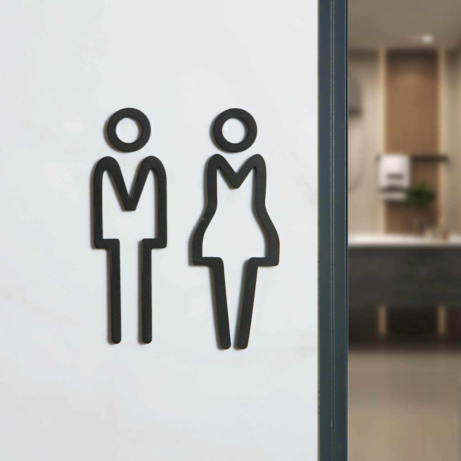 

3D Металлическая Табличка Туалет Черный Золотой Дверь Комнаты для Мытья Наклейка Настенная Табличка WC Держатель Вывеска Декор для Дома Ванная Комната чёрный