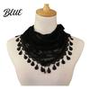 Sheer Lace Triangle Bandana Rose Tassel Scarf for Women Elegant Hollow Floral Women Shawl Versatile Lightweight Head Wrap Parties And Photoshoots