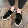 Fashion Brand Design Men Rivet Board Shoes Luxury Round Toe Low Top Spikes Loafer Male Casual Comfortable Sneakers Zapatillas De Hombre