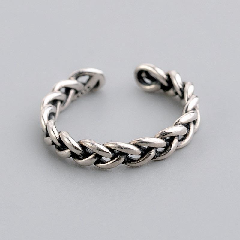 925 Sterling Silver Rings for Women Men Couple Minimalist Handmade Simple Chain Ring Party Jewelry Gift Prevent Allergy