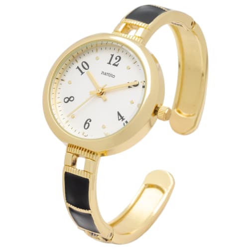 

Fieldwork Women s Analog Watch with Metal Strap and Bangle, Epo Color Catery Black, YM123-4