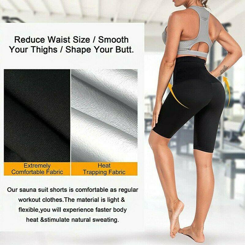 Women Sweat High Waist Sauna Short Pants Weight Loss Workout Fitness Body Shaper Slimming Shapewear Tummy Control Fat Burning Thermo Leggings