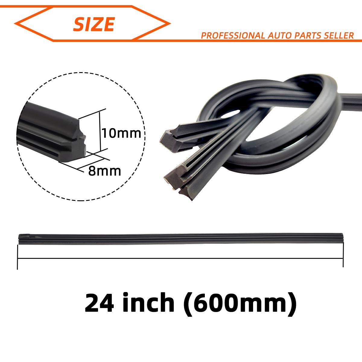 Windshield Wiper Blade Modification Parts Automotive Windshield Wiper Rubber Strips Automotive Truck Suv General Automotive 24 inch (600mm)