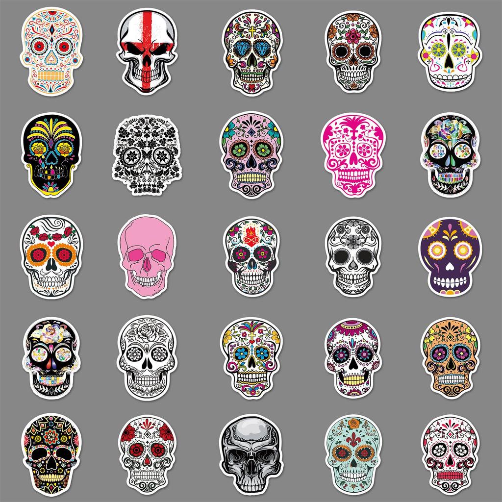 100pcs Trendy Skull Graffiti Stickers for Suitcase, Notebook, Car Decoration