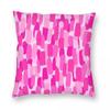Pink Brush Stroke Effect Square Pillowcase Polyester Linen Velvet Printed Zip Decor Throw Pillow Case Home Cushion Cover