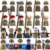 Military Soldier Figure Building Blocks British US French Army Weapons 101 Airborne Division Officer Infantry M1 Toys Gifts D126