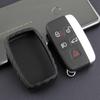 Carbon Fiber Silicone Key Case Cover for Land Rover Models: Range Rover Sport, Velar, Evoque, Discovery 4, Discovery Sport.