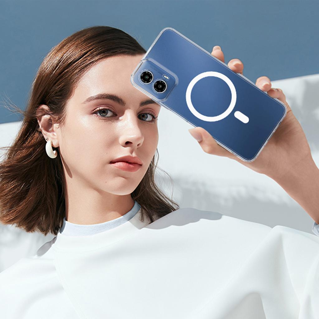 For Motorola Moto G45 5G/Motorola Moto G34 5G Clear Phone Case Compatible with MagSafe TPU+Acrylic Back Cover