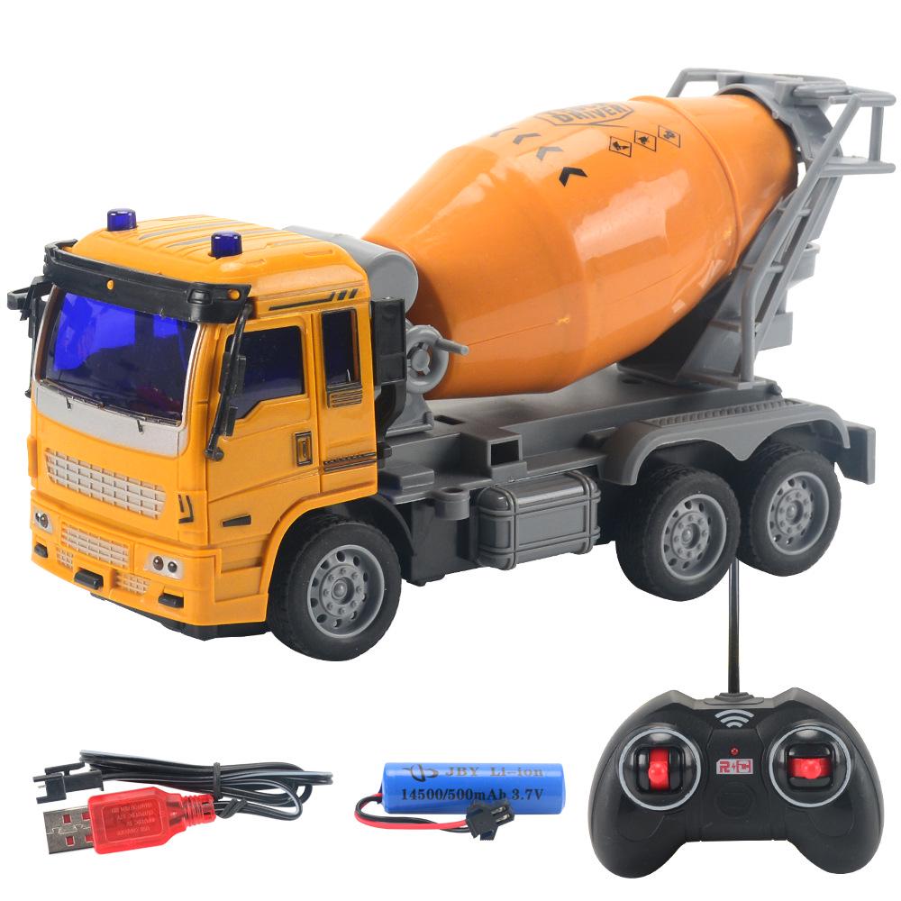 Children's Rechargeable Remote Control Excavator Bulldozer Toy with Lights