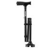 Walking Cane Folding Walking Stick 8-Level Height 4-Pronged Pivoting Base
